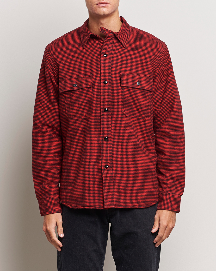 Mies |  | RRL | Vermont Shearling Lined Shirt Jacket Red/Black