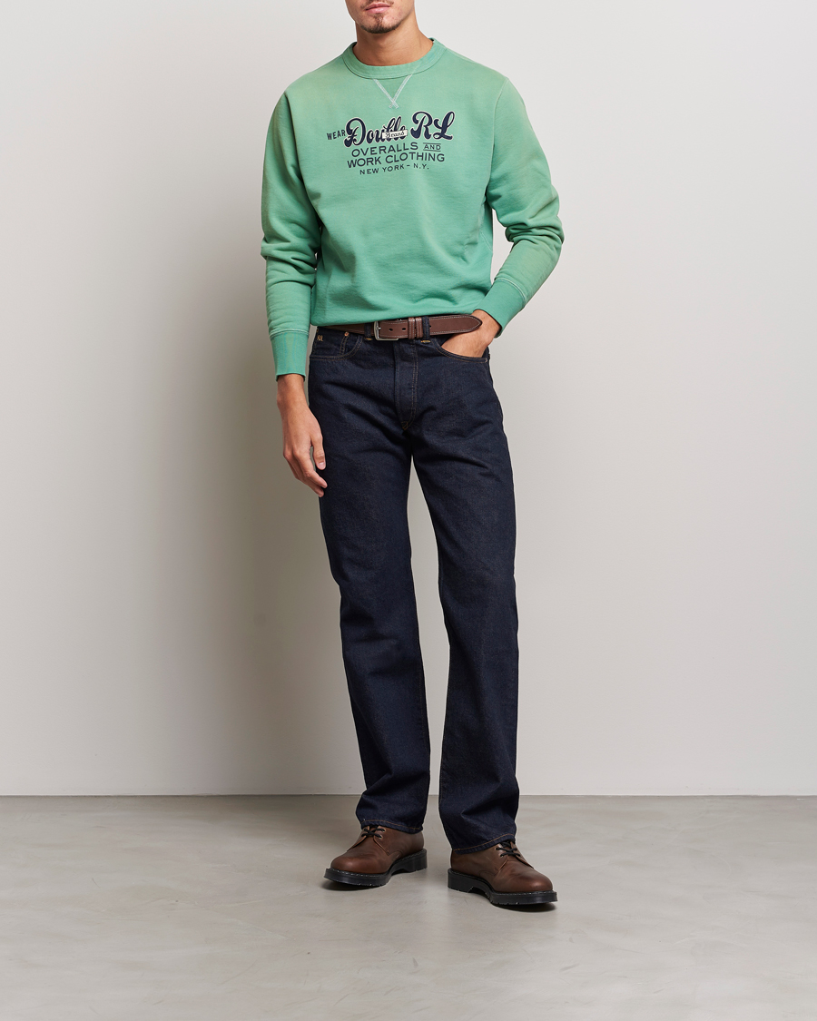 Mies | Puserot | RRL | Graphic Sweatshirt Turquoise