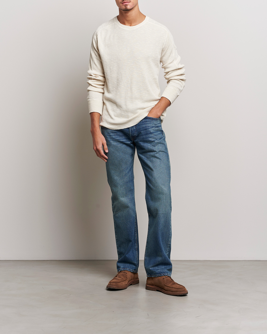 Mies | Puserot | RRL | Long Sleeve Henley Paper White