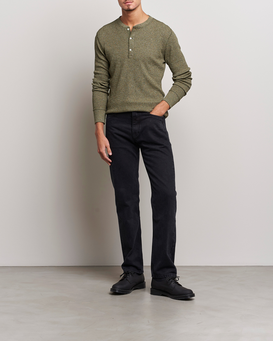 Mies | Puserot | RRL | Long Sleeve Henley Olive