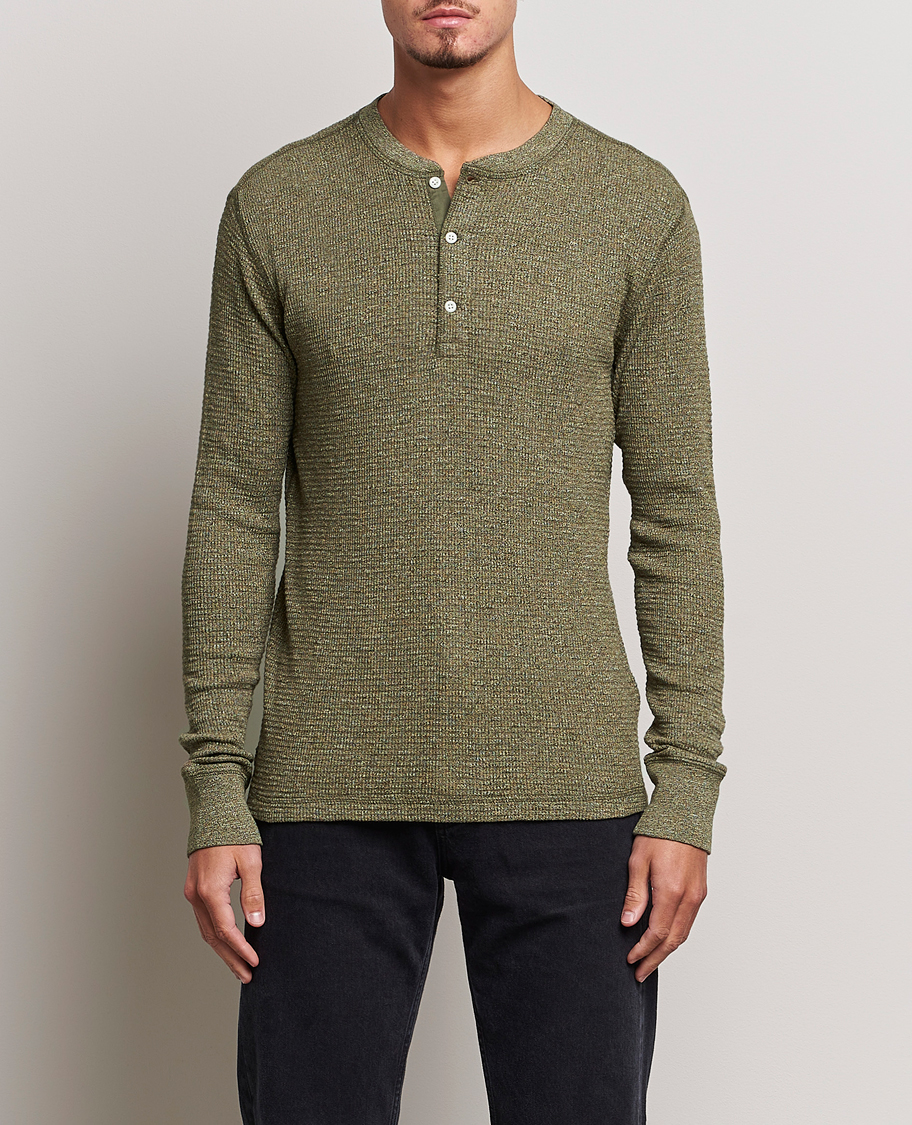 Mies | Puserot | RRL | Long Sleeve Henley Olive