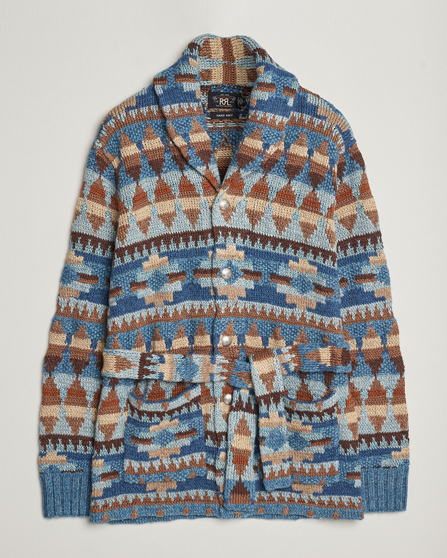 Mies | Puserot | RRL | Ranch Shawl Collar Cardigan Brown/Blue