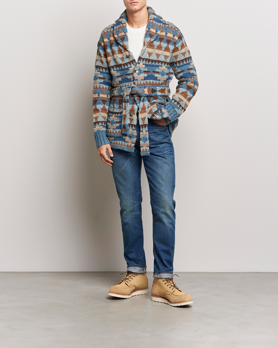 Mies | Puserot | RRL | Ranch Shawl Collar Cardigan Brown/Blue