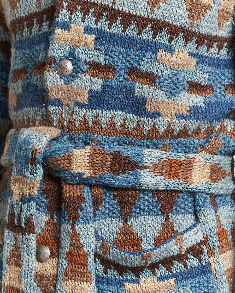 Mies | Puserot | RRL | Ranch Shawl Collar Cardigan Brown/Blue