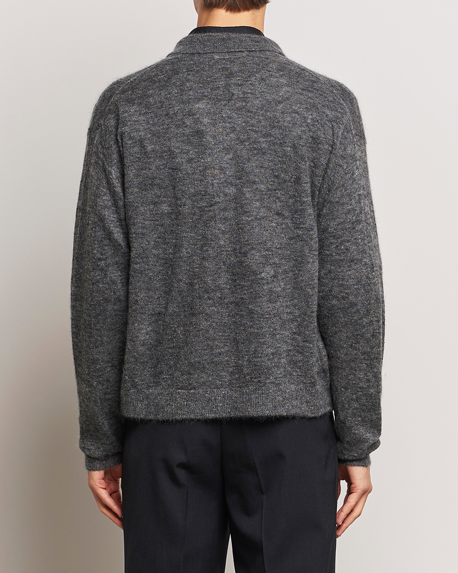 Mies | Puserot | Auralee | Kid Mohair Knit Cardigan Charcoal