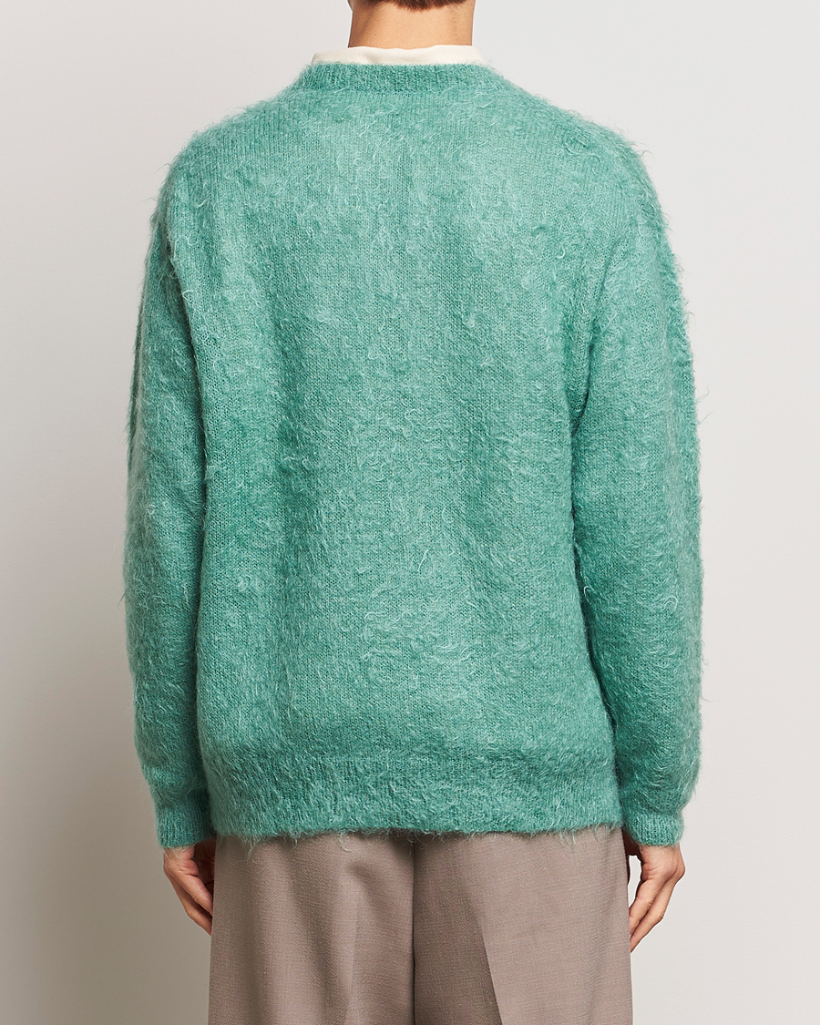Mies | Puserot | Auralee | Brushed Mohair Pullover Jade Green