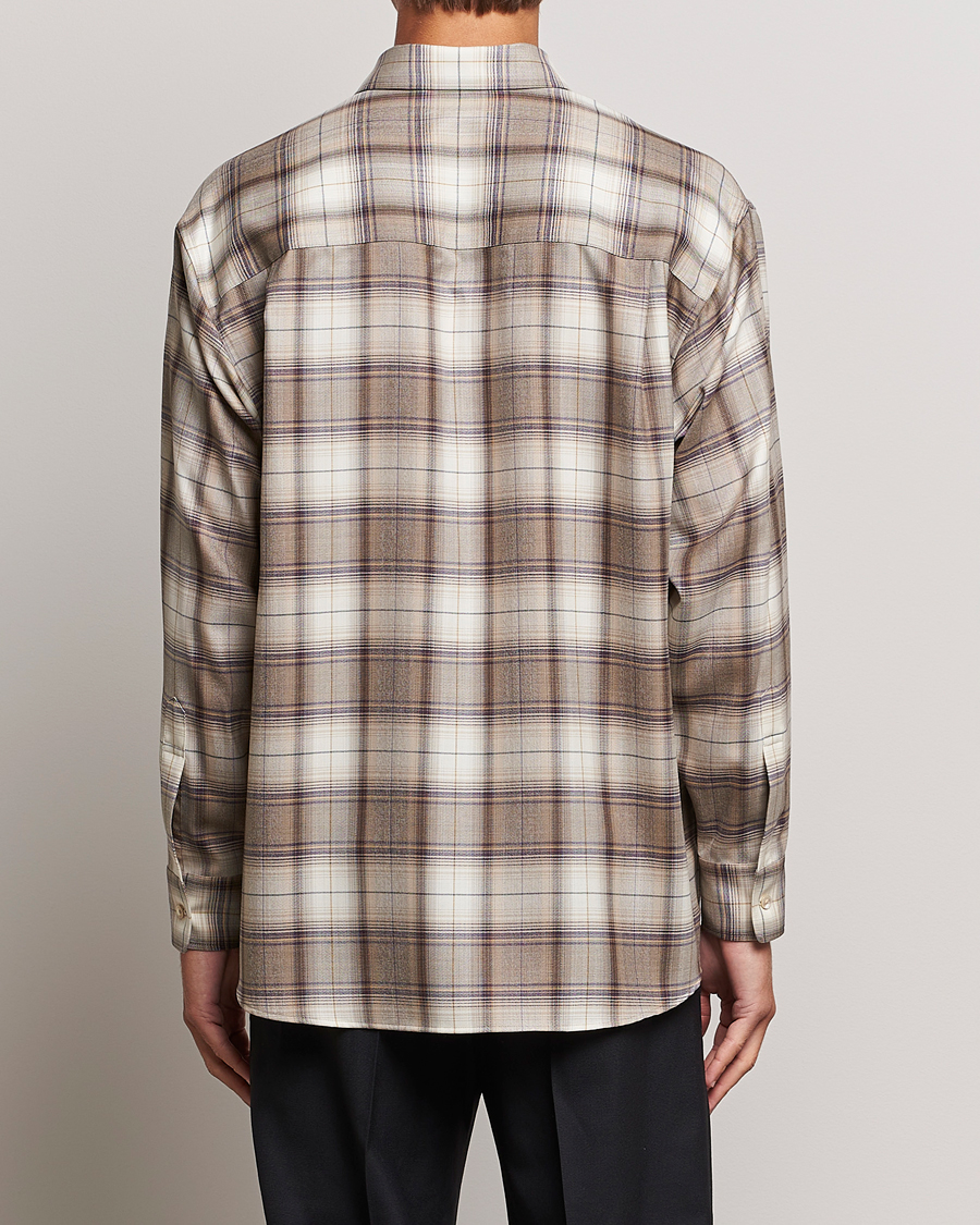 Mies | Kauluspaidat | Auralee | Super Light Wool Shirt Brown Check