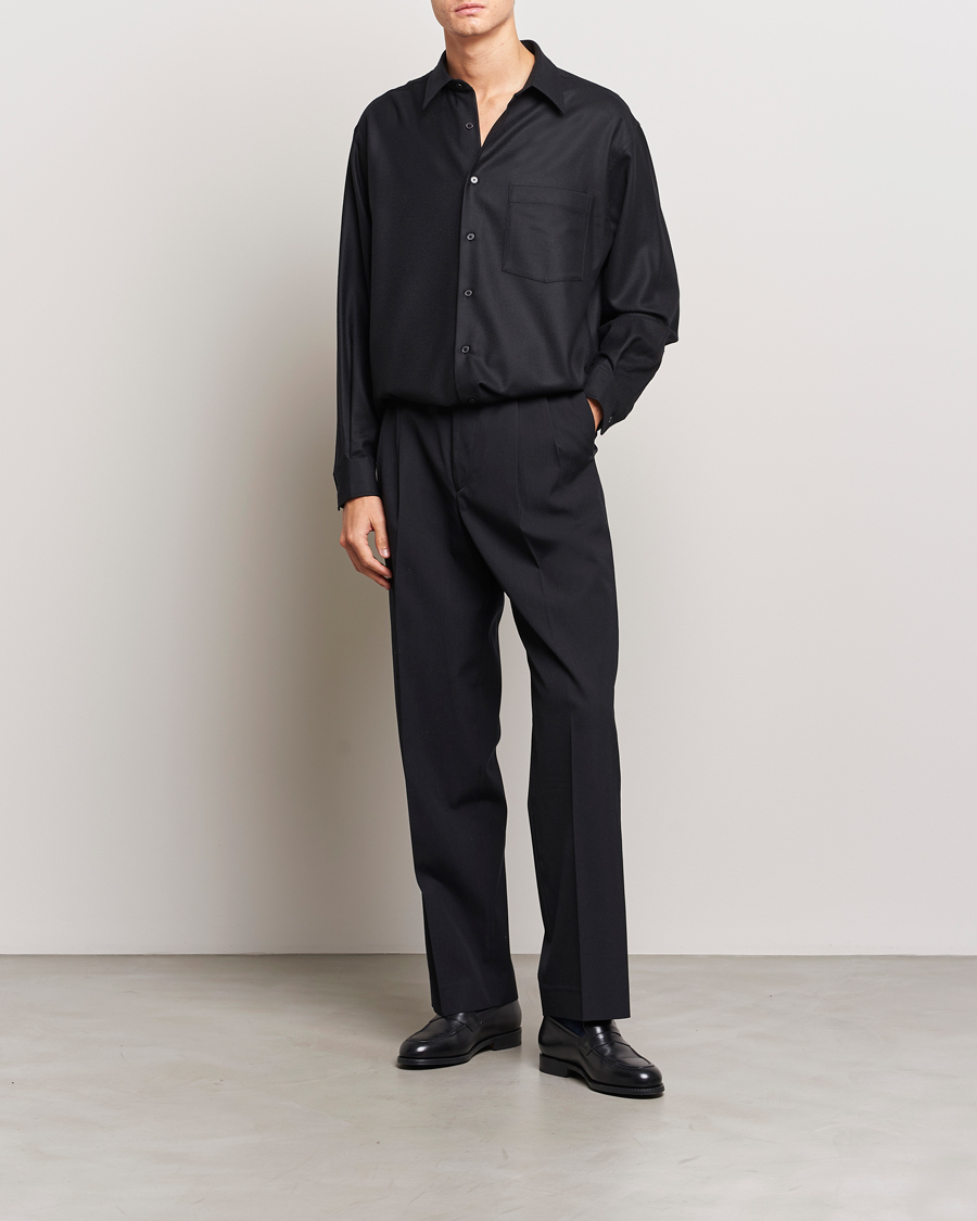 Mies | Kauluspaidat | Auralee | Super Light Wool Shirt Black
