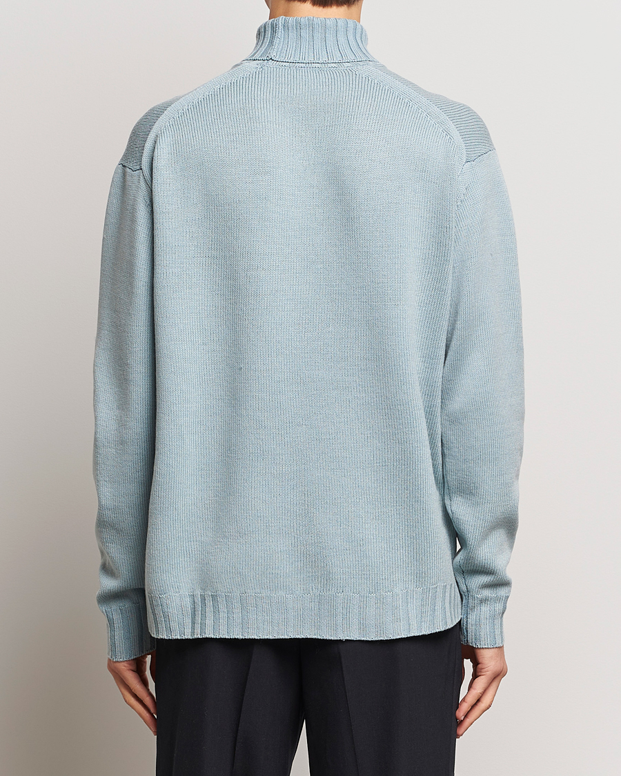 Mies | Puserot | Auralee | Washed French Merino Rollneck Light Blue