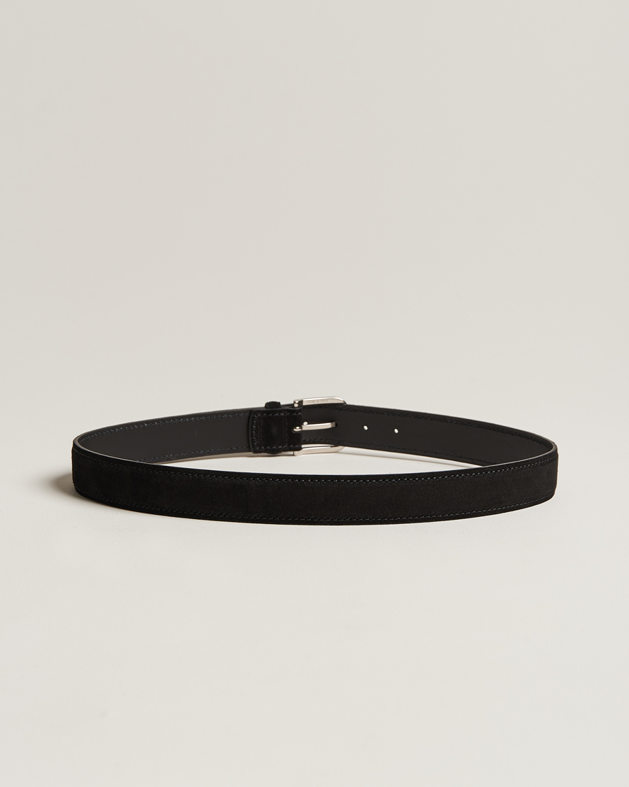 Mies | Orciani Suede Belt 3,5 cm Black | Orciani | Suede Belt 3,5 cm Black