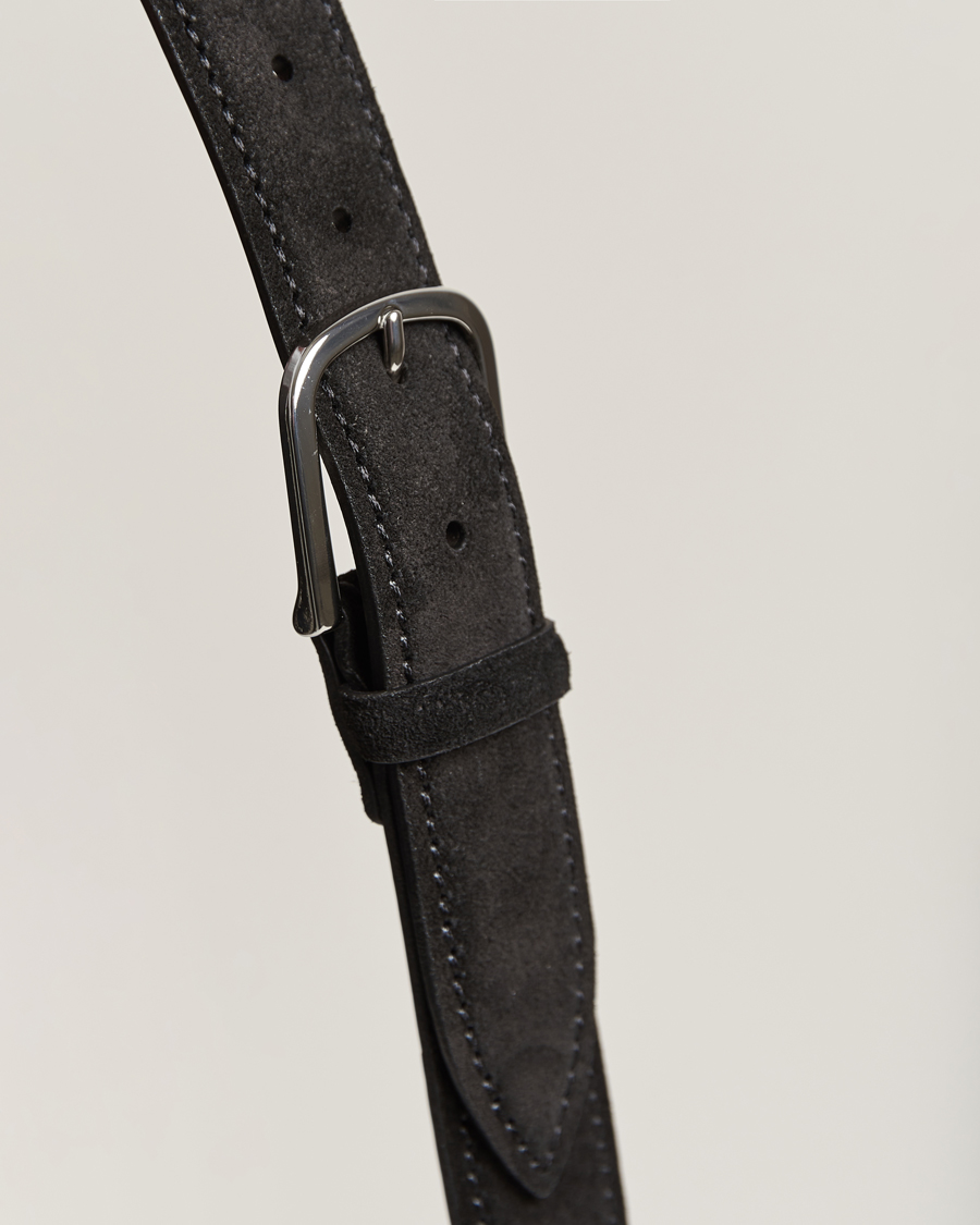 Mies | Orciani Suede Belt 3,5 cm Black | Orciani | Suede Belt 3,5 cm Black