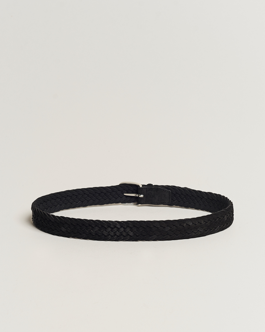 Mies |  | Orciani | Braided Suede Belt 3,5 cm Black