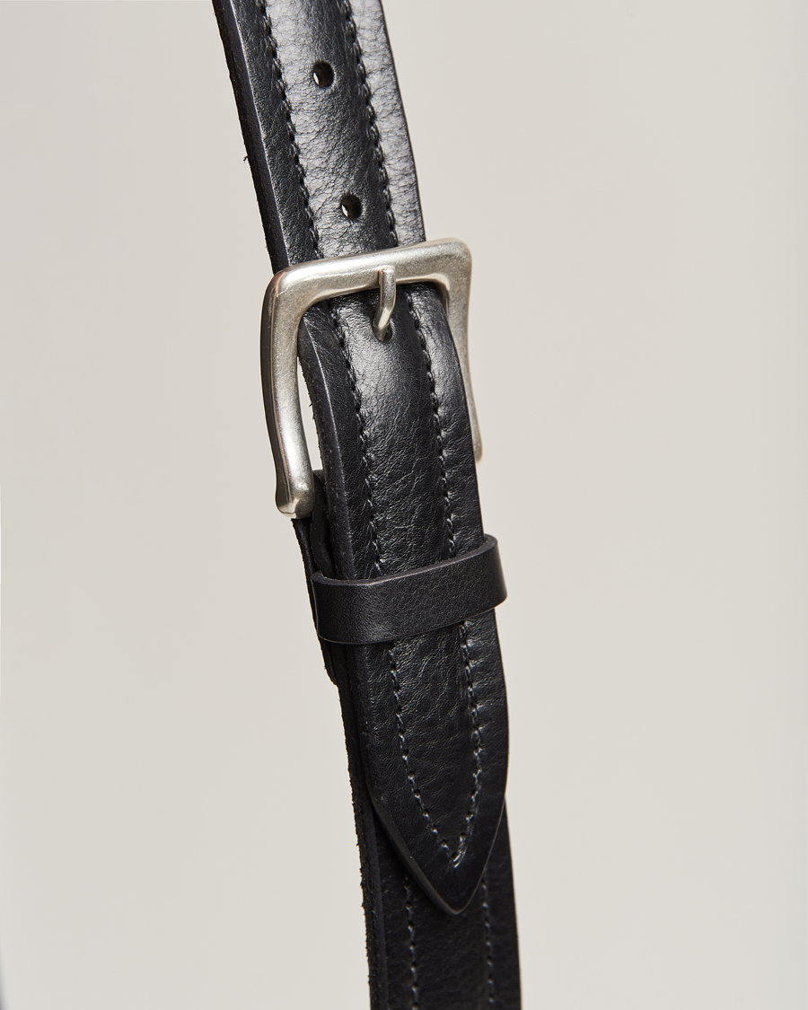 Mies | Orciani Vachetta Stitched Belt 3,5 cm Black | Orciani | Vachetta Stitched Belt 3,5 cm Black