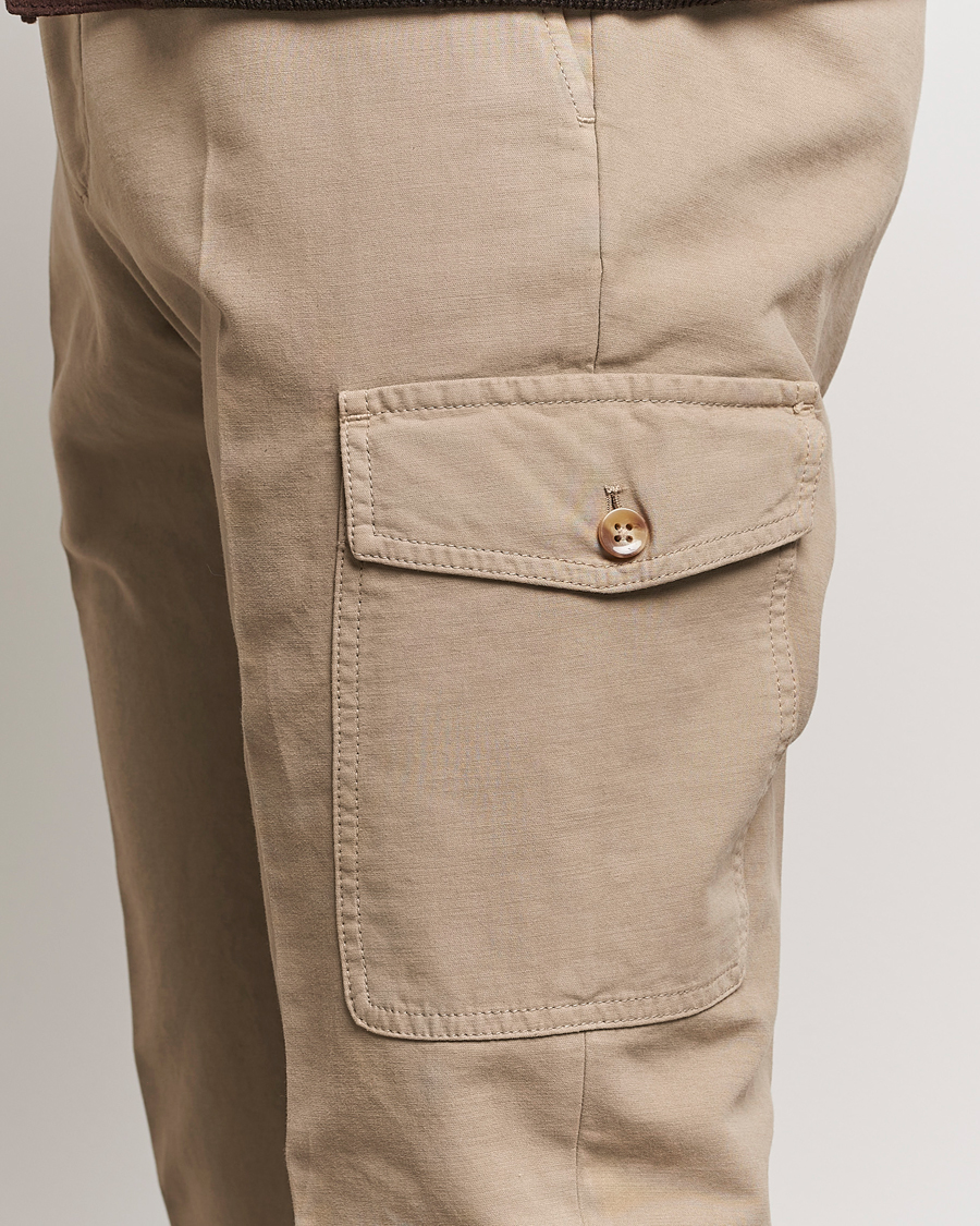 Mies | Housut | Incotex | Slim Fit Cotton Cargo Pocket Trousers Beige