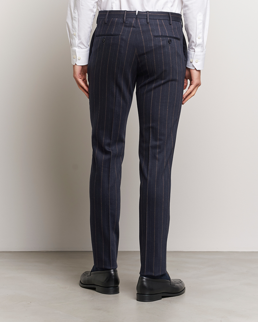 Mies | Housut | Incotex | Wool/Cashmere Stretch Pinstripe Trousers Navy
