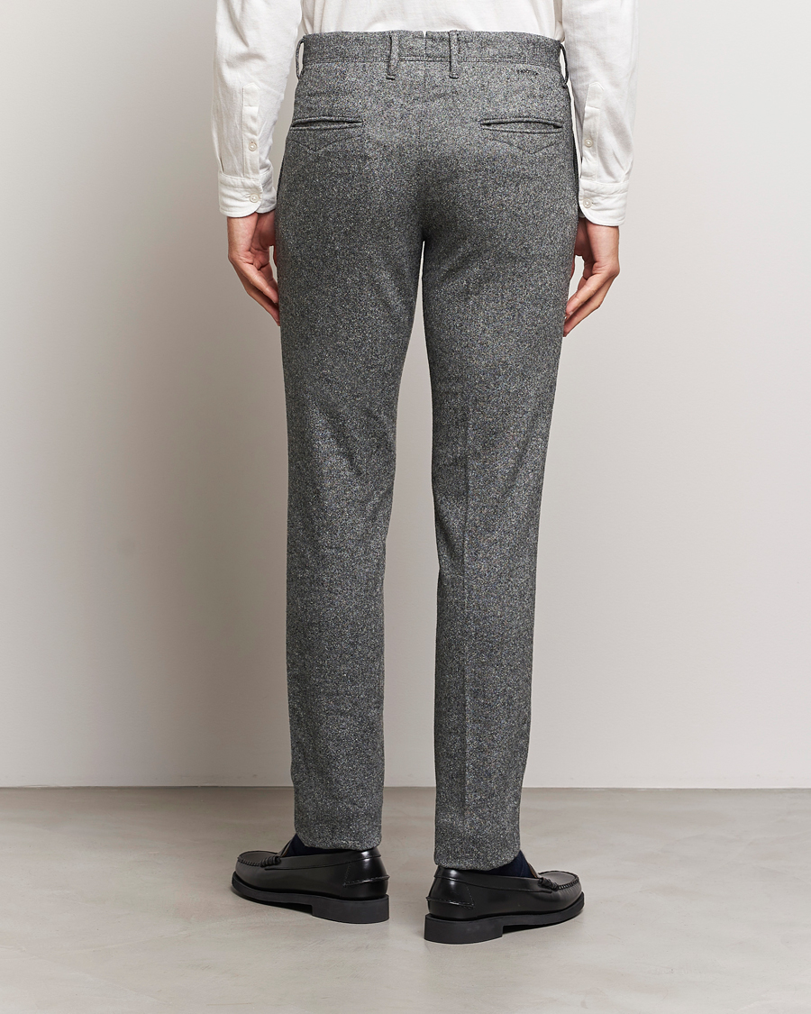 Mies | Housut | Incotex | Slim Fit Washed Wool/Silk Slacks Grey Melange