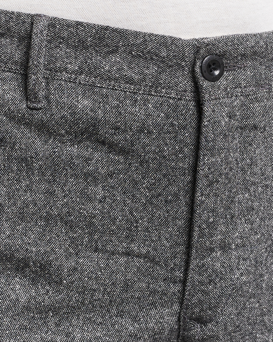 Mies | Housut | Incotex | Slim Fit Washed Wool/Silk Slacks Grey Melange