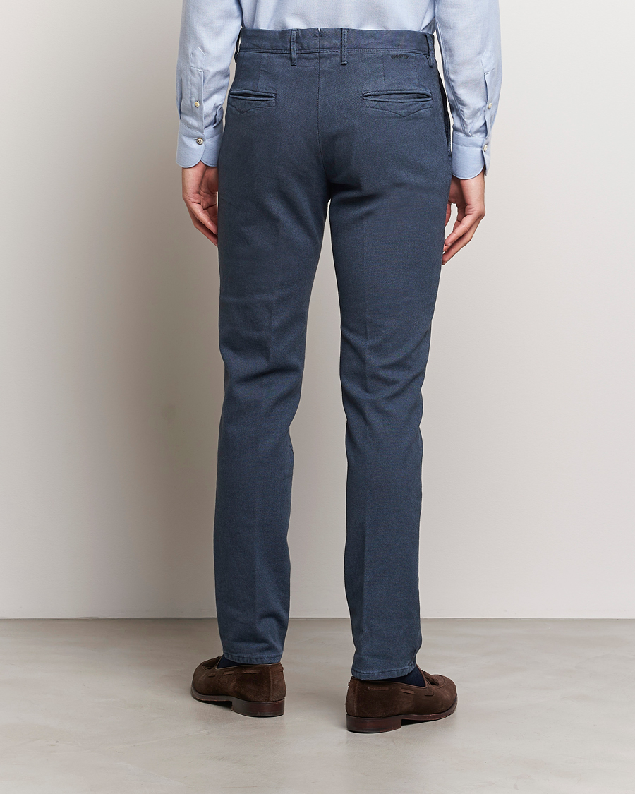 Mies | Housut | Incotex | Slim Fit Overdyed Microstructure Slacks Dark Blue
