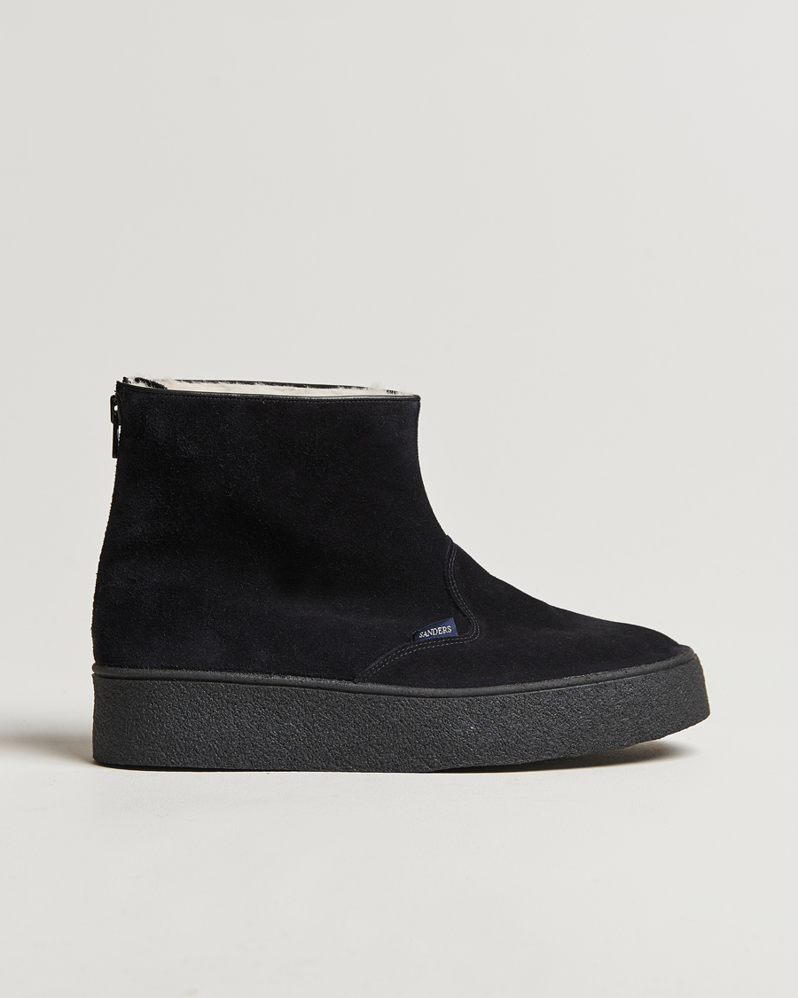 Mies | Nilkkurit | Sanders | Sherling Lined Suede Curling Boot Black