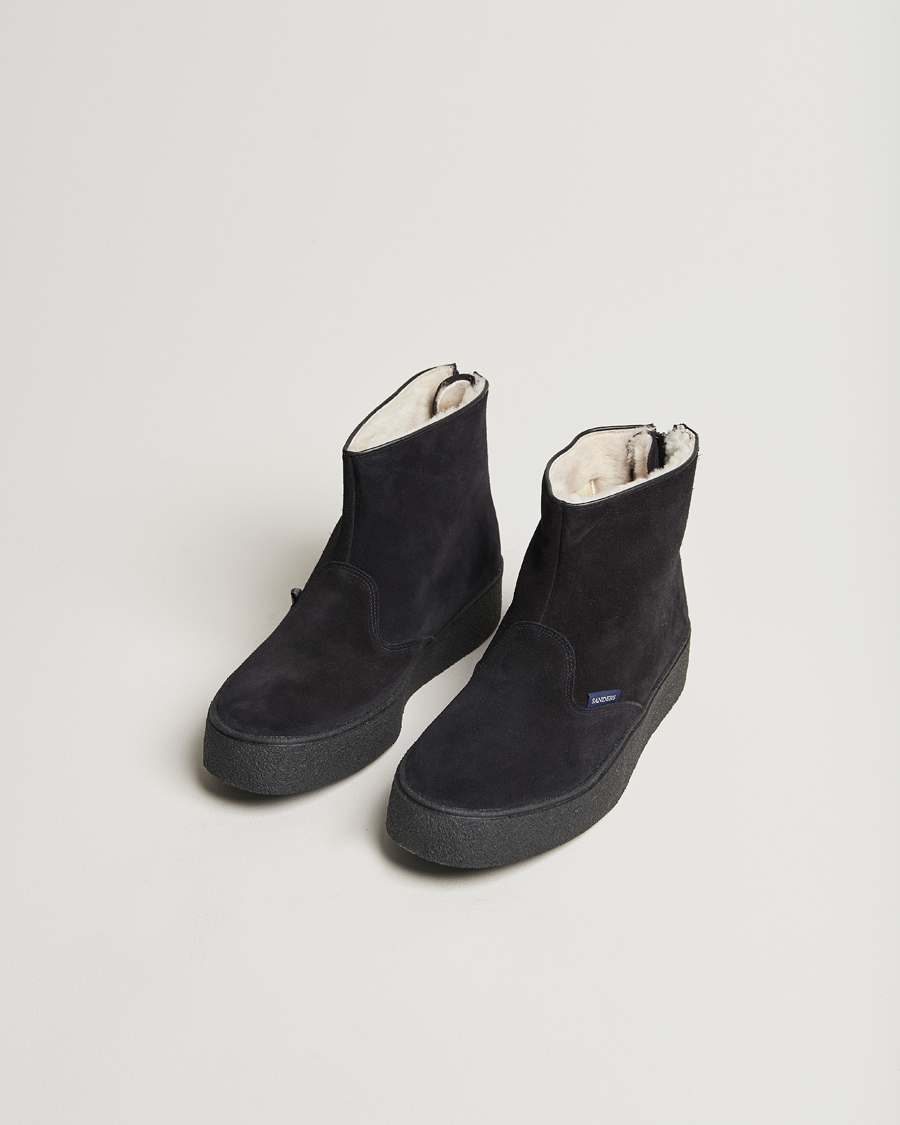 Mies | Nilkkurit | Sanders | Sherling Lined Suede Curling Boot Black