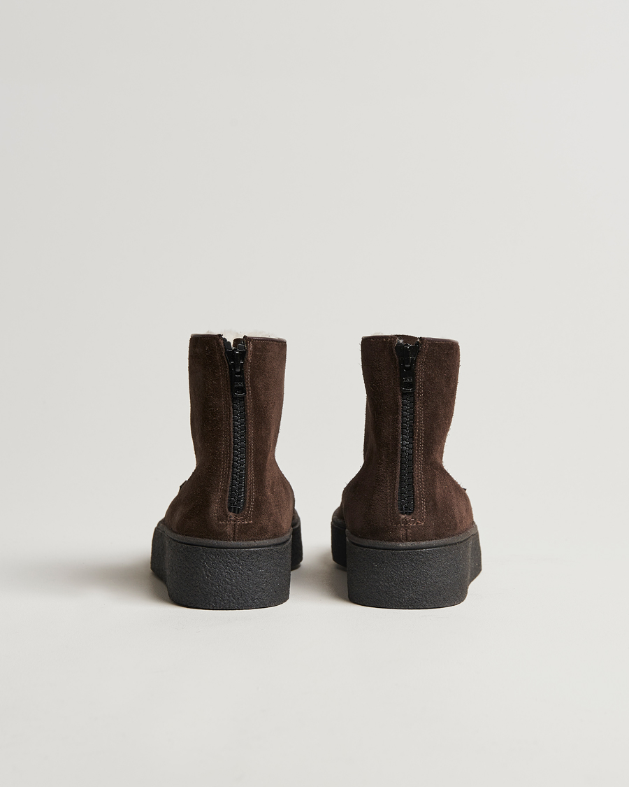 Mies | Nilkkurit | Sanders | Sherling Lined Suede Curling Boot Chocolate