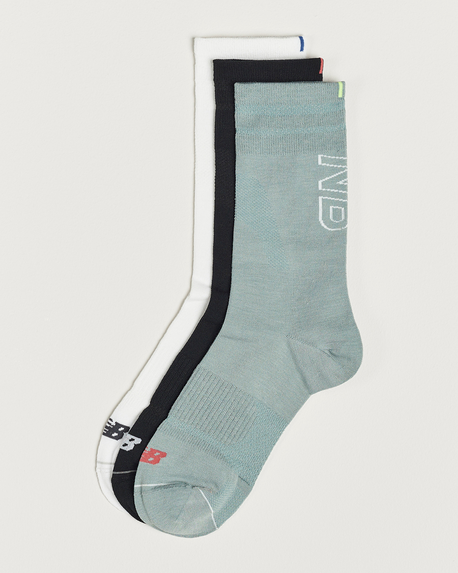 Mies | Alusvaatteet | New Balance Running | 3-Pack Accelerate Running Socks Black/Green/White