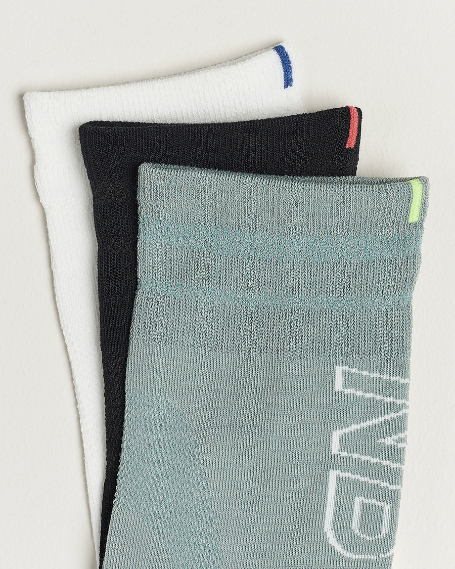 Mies | Alusvaatteet | New Balance Running | 3-Pack Accelerate Running Socks Black/Green/White