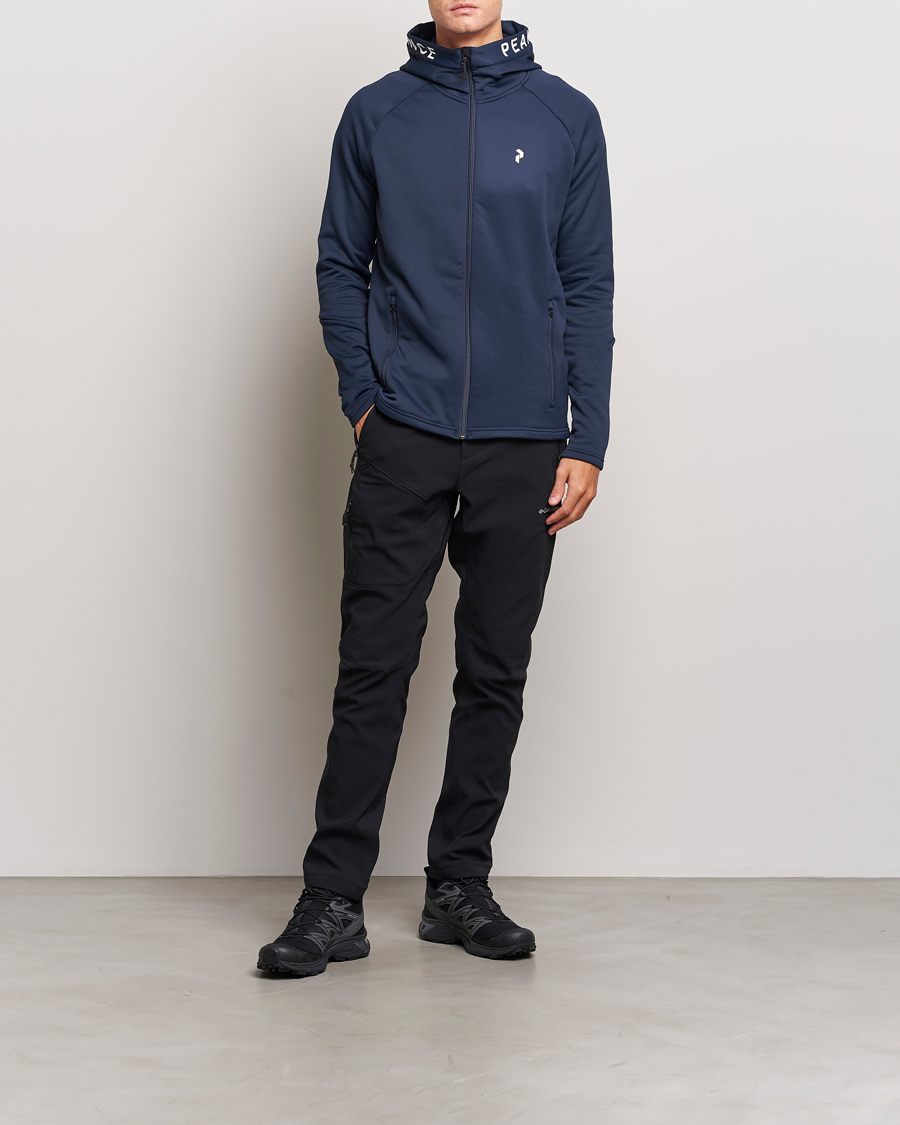 Mies | Puserot | Peak Performance | Rider Hooded Full Zip Blue Shadow