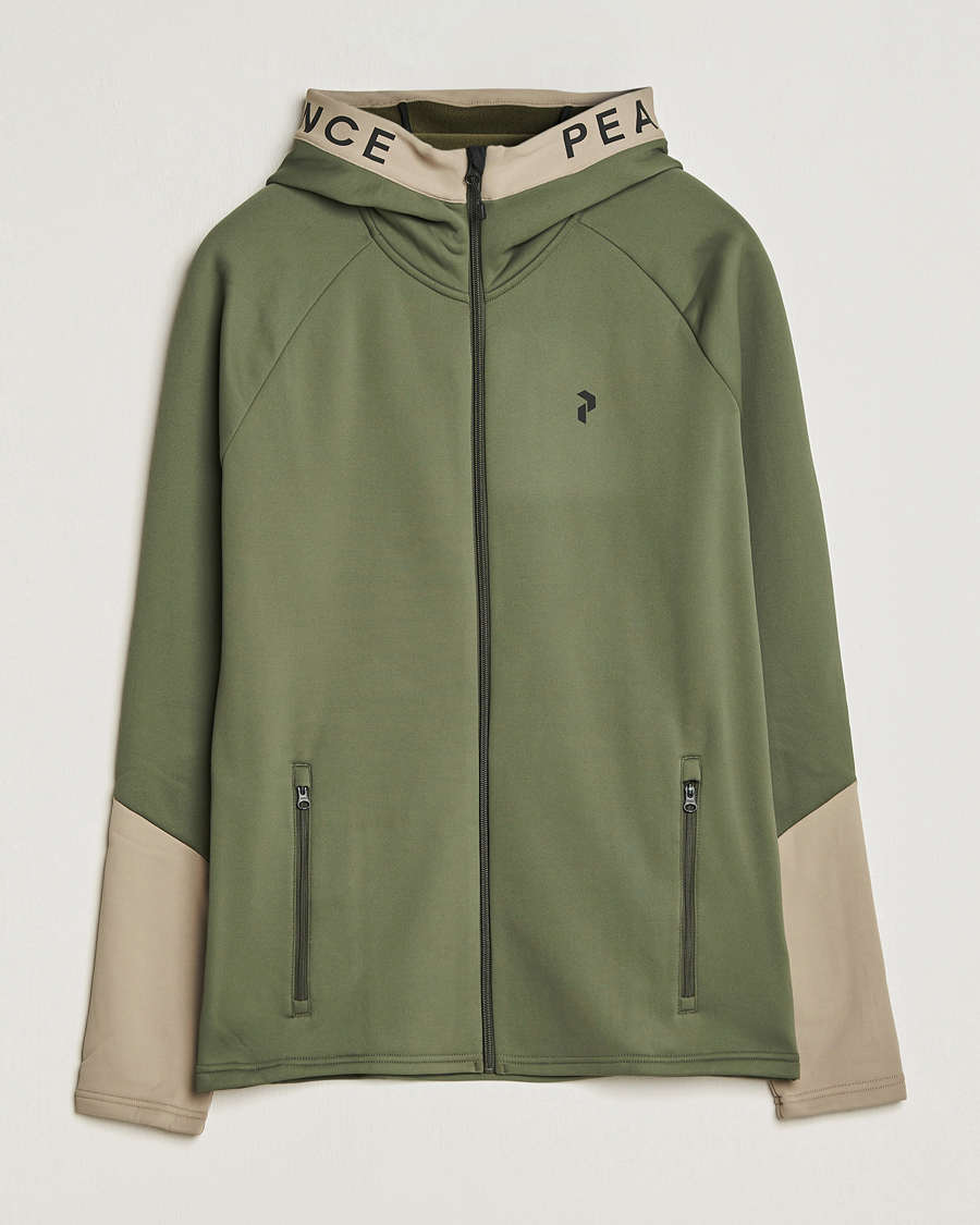 Mies | Puserot | Peak Performance | Rider Hooded Full Zip Pine Needle/Avid Beige