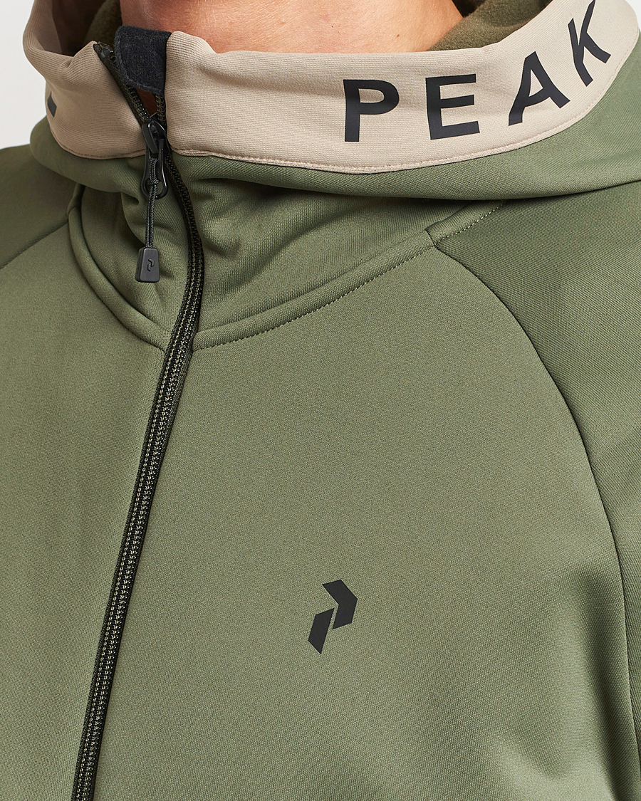 Mies | Puserot | Peak Performance | Rider Hooded Full Zip Pine Needle/Avid Beige