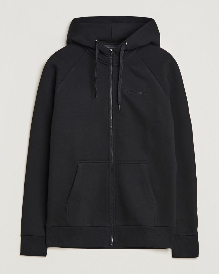 Mies | Puserot | Peak Performance | Original Logo Full Zip Hoodie Black