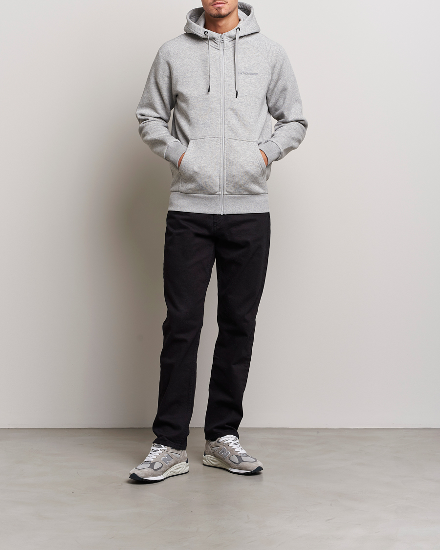 Mies | Puserot | Peak Performance | Original Logo Full Zip Hoodie Grey Melange