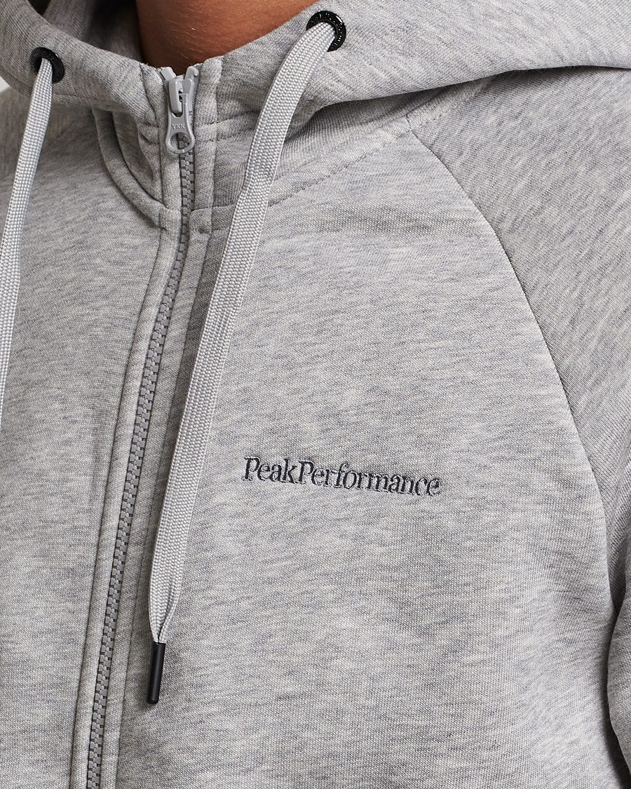 Mies | Puserot | Peak Performance | Original Logo Full Zip Hoodie Grey Melange