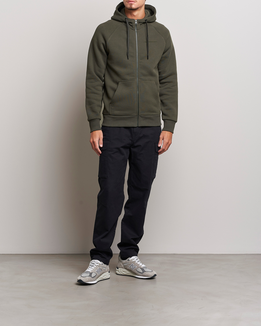 Mies | Puserot | Peak Performance | Original Logo Full Zip Hoodie Olive Extreme