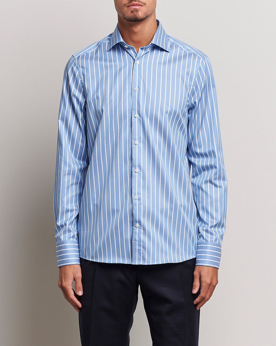 Mies | Stenströms | Stenströms | Slimline Striped Cut Away Shirt Blue