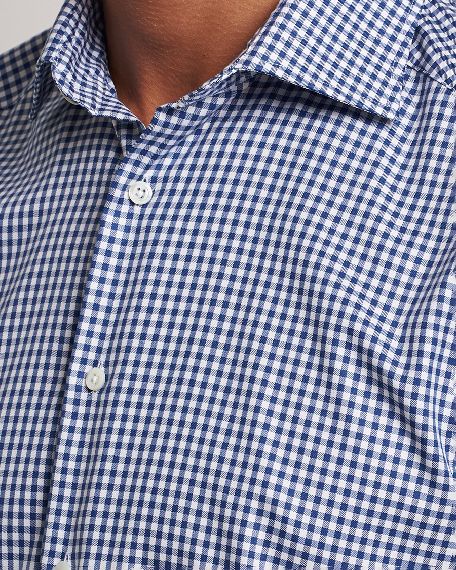 Mies | Kauluspaidat | Stenströms | Slimline Mini Check Cut Away Shirt Blue