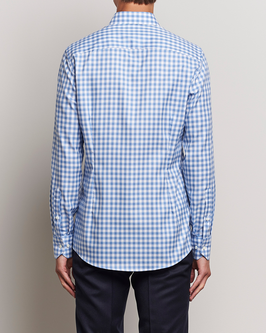 Mies | Kauluspaidat | Stenströms | Slimline Check Cut Away Shirt Light Blue