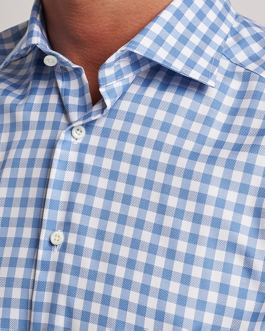 Mies | Kauluspaidat | Stenströms | Slimline Check Cut Away Shirt Light Blue