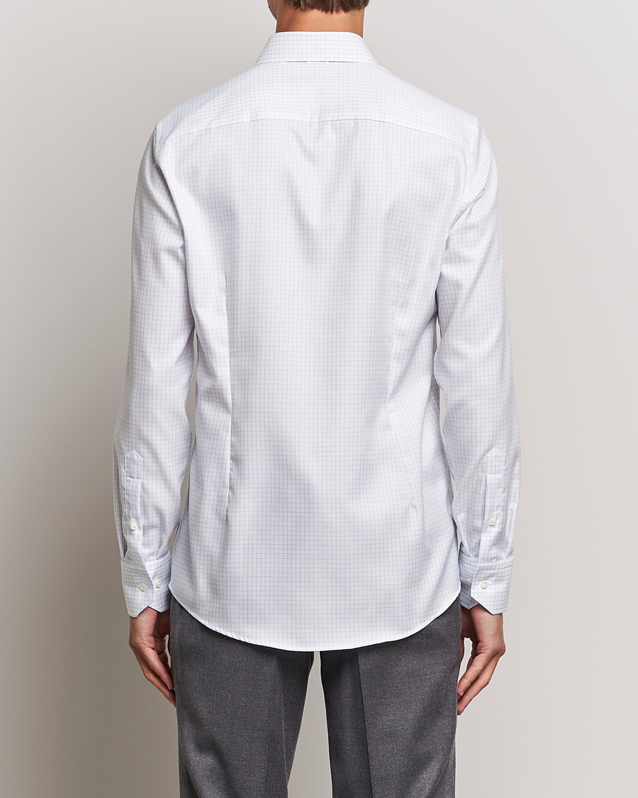 Mies | Kauluspaidat | Stenströms | Slimline Thin Check Cut Away Shirt White