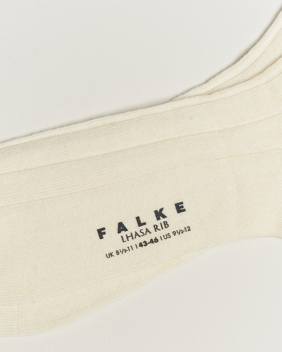 Mies | Alusvaatteet | Falke | Lhasa Cashmere Socks Pearl White