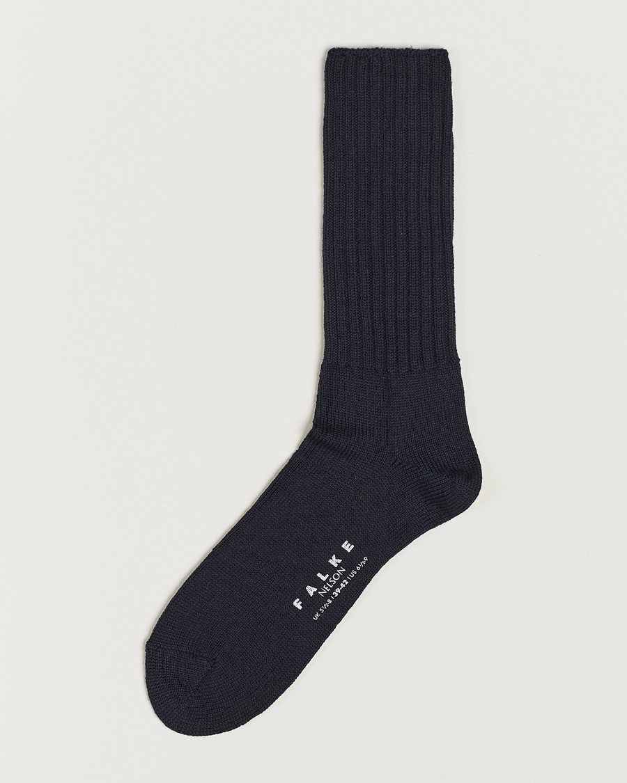 Mies | Alusvaatteet | Falke | Nelson Wool Boot Sock Dark Navy