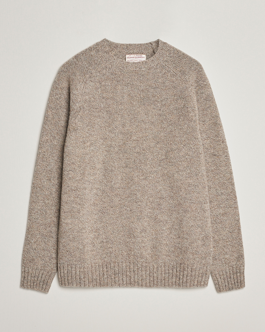 Mies | Puserot | Filson | Irish Wool 5-Guage Knitted Sweater Natural/Brown