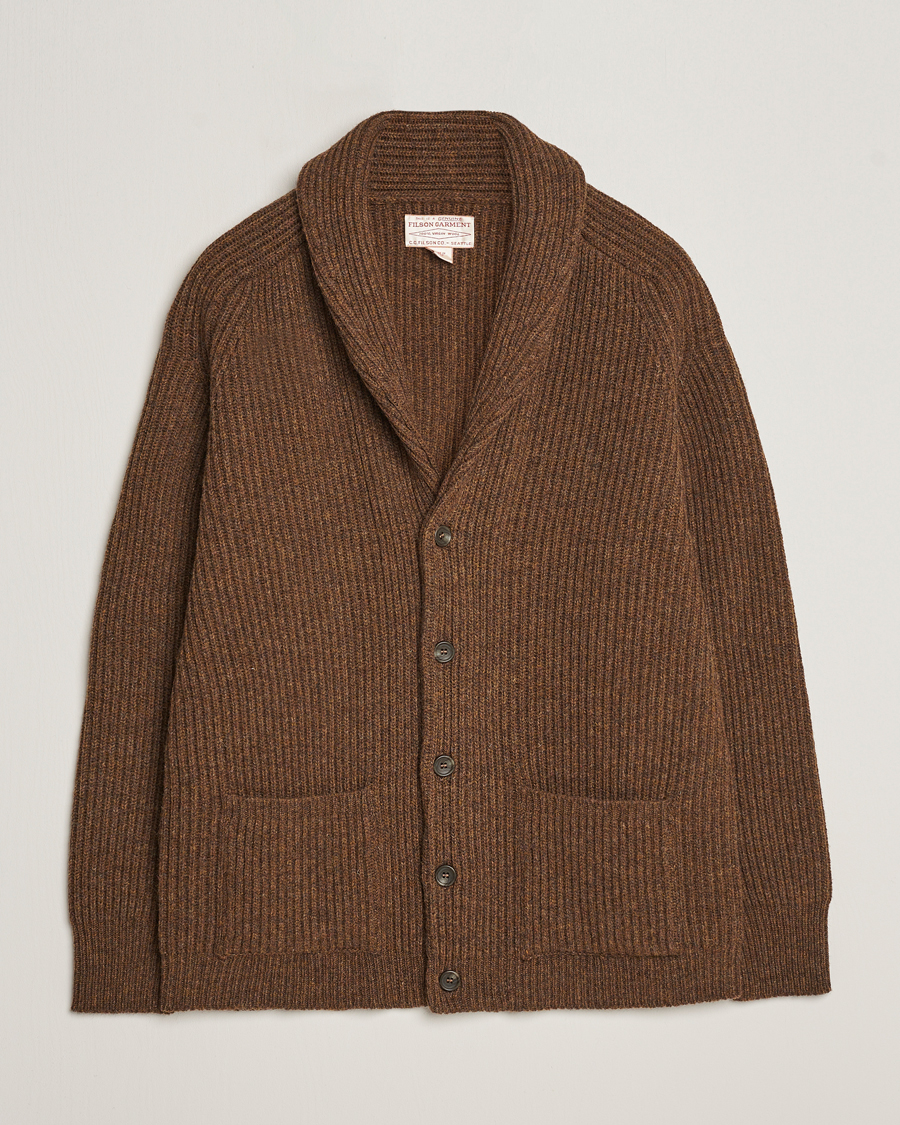 Mies | Puserot | Filson | Bristol Wool Cardigan Brown Heather