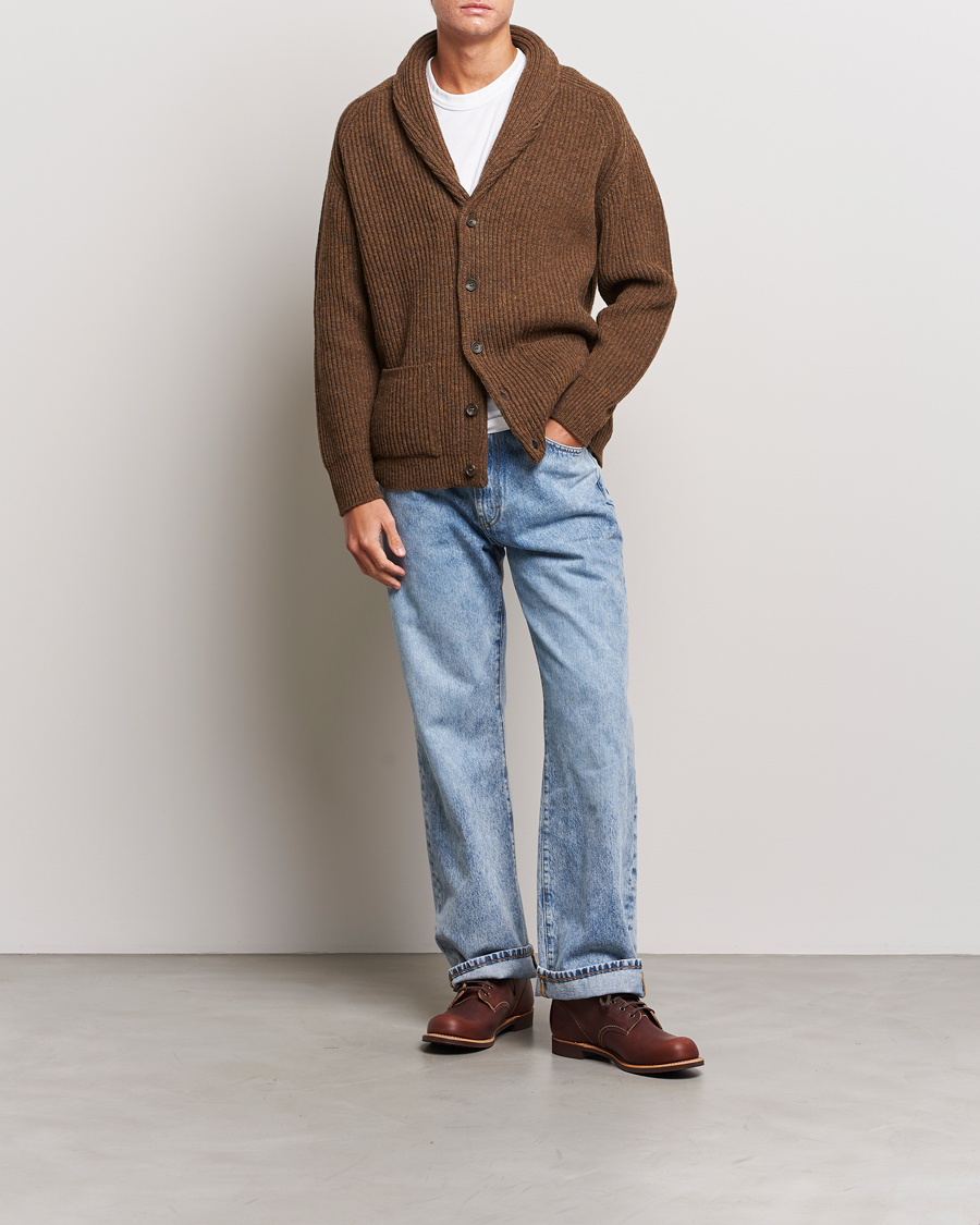 Mies | Puserot | Filson | Bristol Wool Cardigan Brown Heather