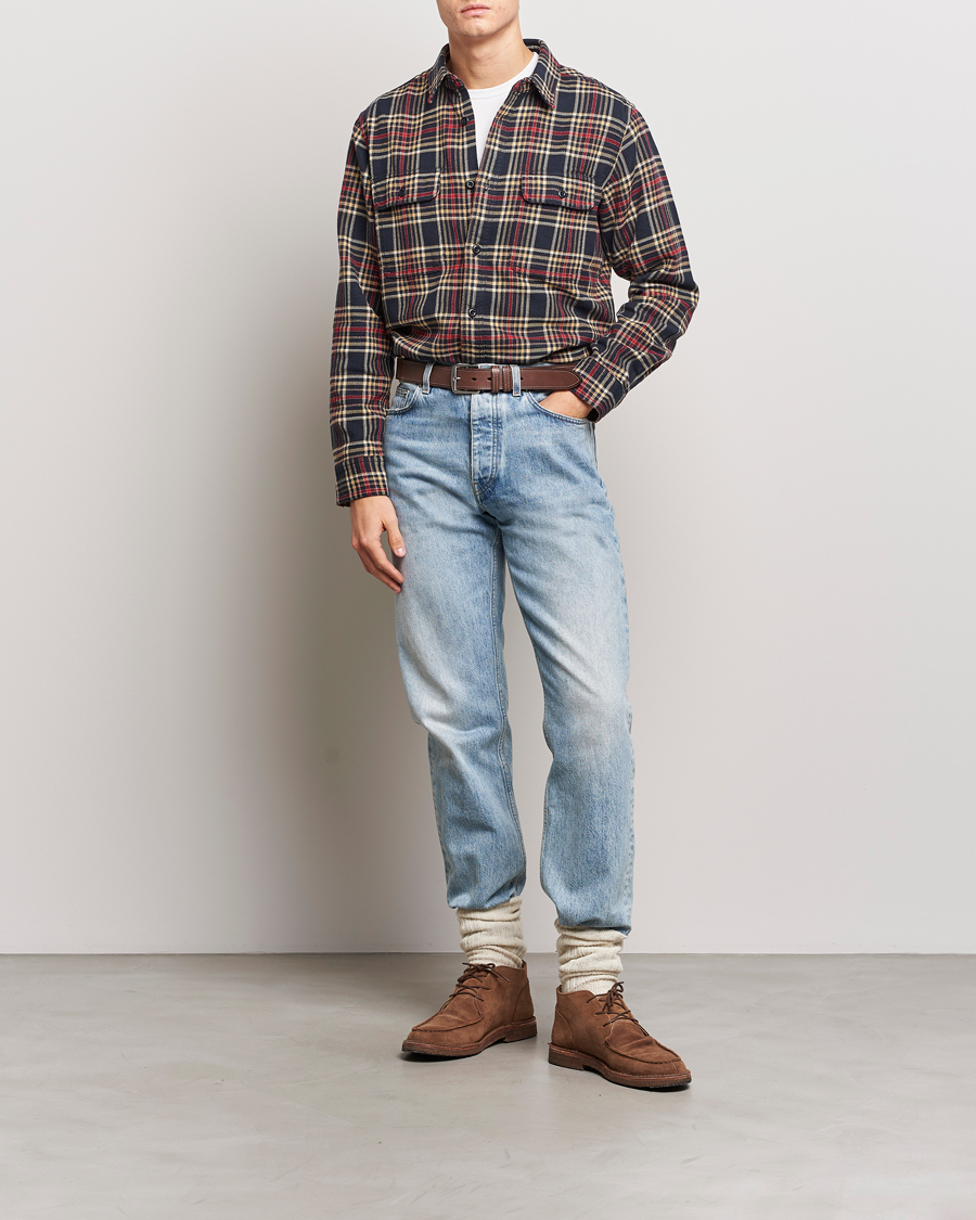 Mies | Kauluspaidat | Filson | Vintage Flannel Work Shirt Navy/Ivory Red