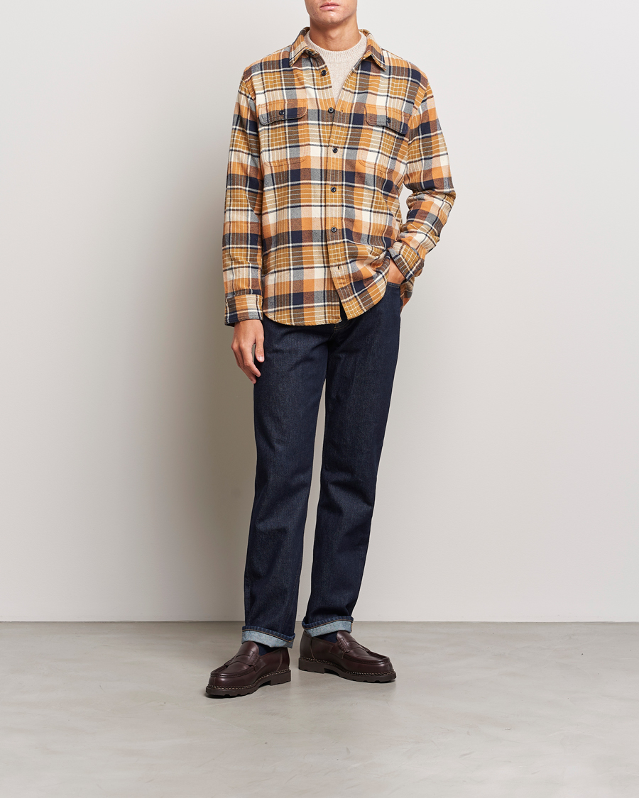 Mies | Kauluspaidat | Filson | Vintage Flannel Work Shirt Navy/Cumin Red