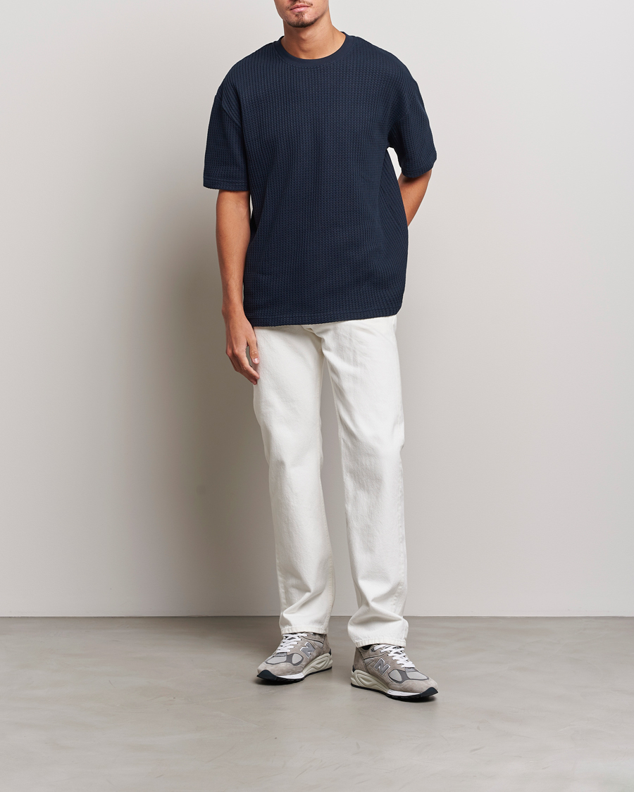 Mies | T-paidat | Samsøe Samsøe | Samsøe & Samsøe Dino Waffle Knitted Crew Neck T-Shirt Salute Navy