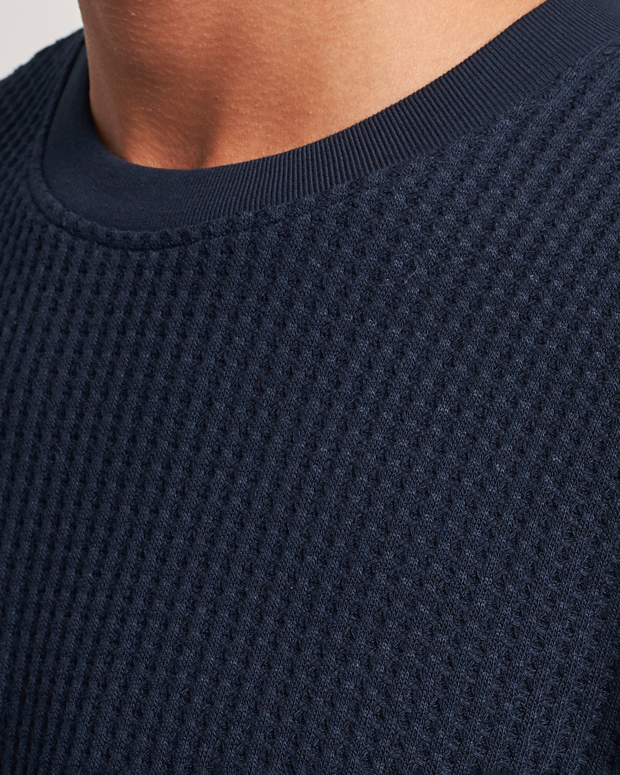 Mies | T-paidat | Samsøe Samsøe | Samsøe & Samsøe Dino Waffle Knitted Crew Neck T-Shirt Salute Navy