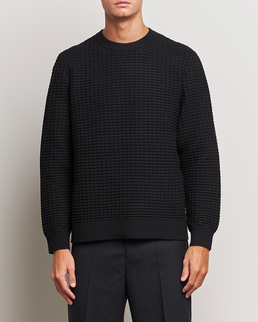 Mies | Samsøe & Samsøe | Samsøe & Samsøe | Jules Waffle Knitted Crew Neck Black