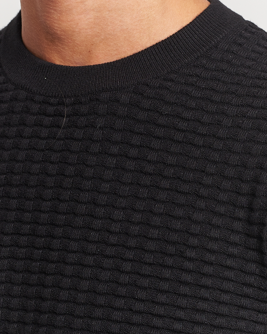 Mies | Puserot | Samsøe Samsøe | Samsøe & Samsøe Jules Waffle Knitted Crew Neck Black